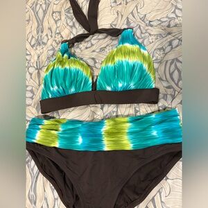 La Blanca Turquoise and Lime Bikini Set